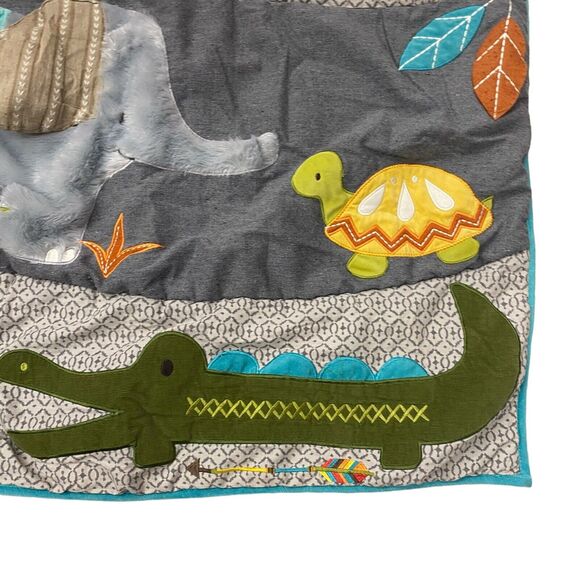 Levtex Baby Zambezi Safari Baby Soft Crib Or Toddler Bed Blanket w/ Animals EUC! - Picture 4 of 5